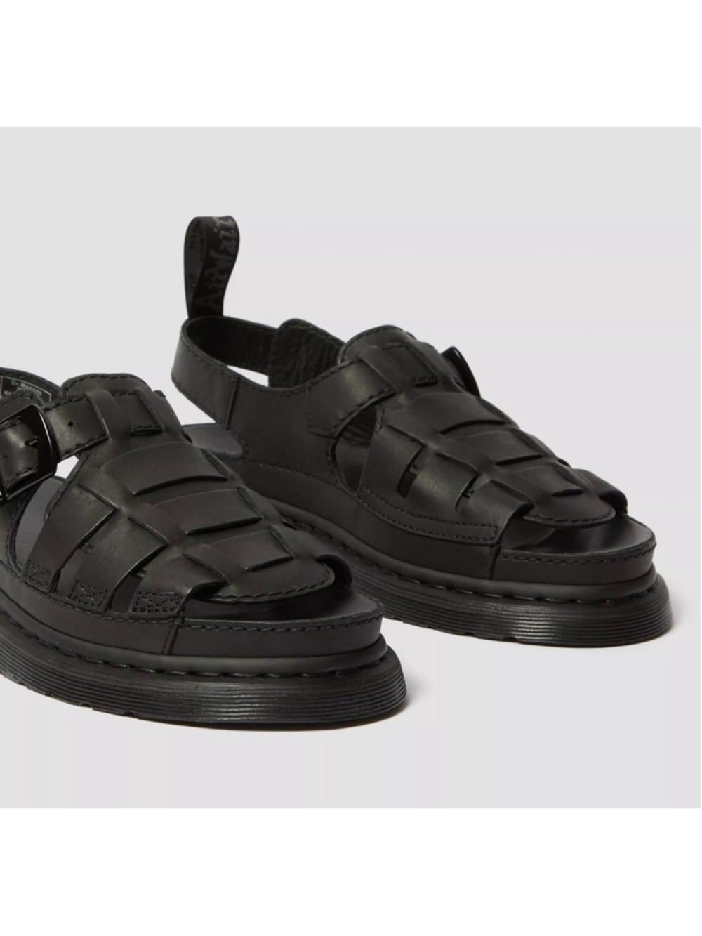 Women's Dr. Martens Black Mono Leather Fisherman Sandals Size 9